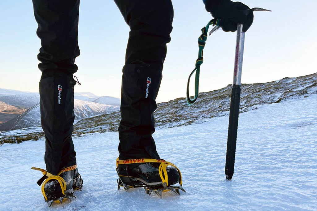 Crampons are needed for steeper terrain. Photo: Mountaineering Scotland