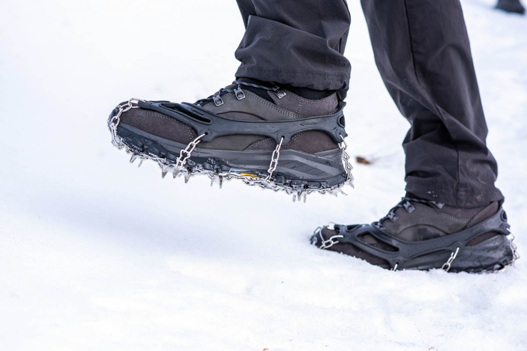 Micro-spikes are lighter. Photo: Mountaineering Scotland