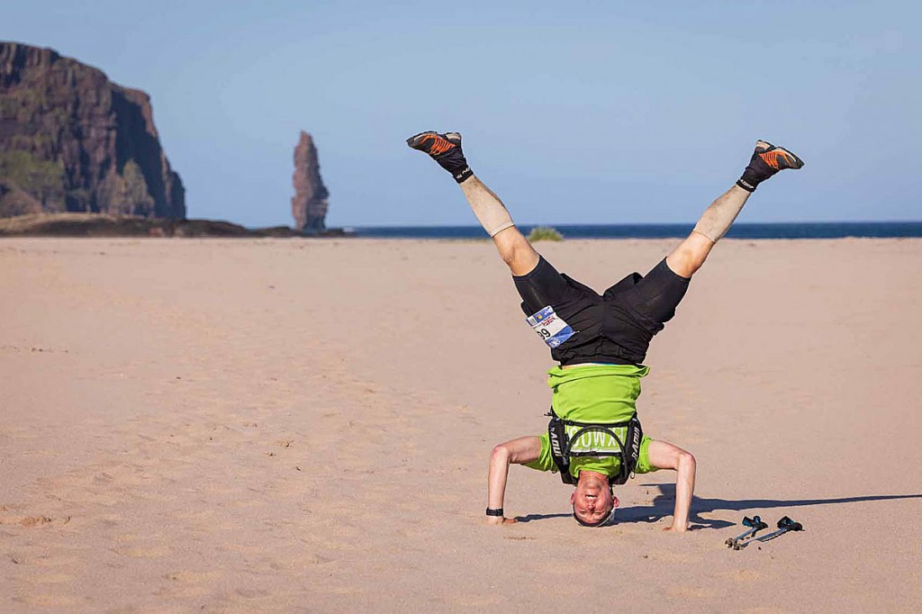 Runner Ian Loader was head over heels at the sight of the finsh at Cape Wrath. Photo: No Limits Photography