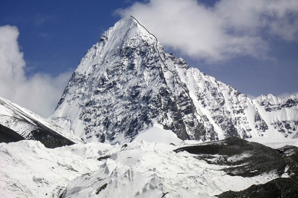 The route taken by the two climbers. Photo: Fowler and Saunders