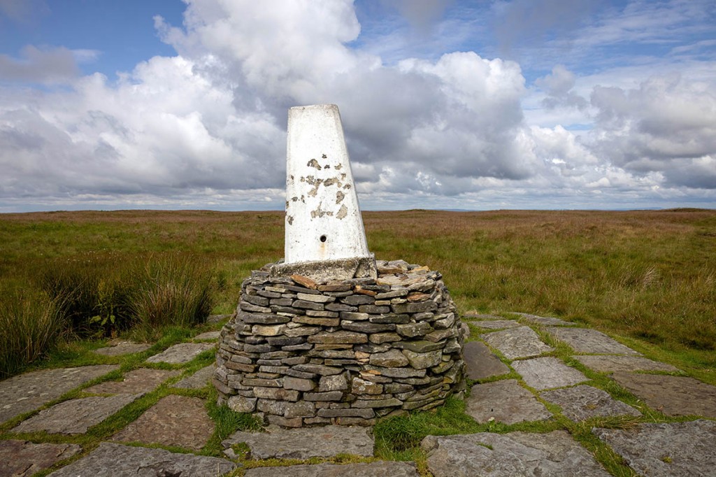 The Black Hill trig pillar has developed a definite slant. Photo: Bob Smith Photography