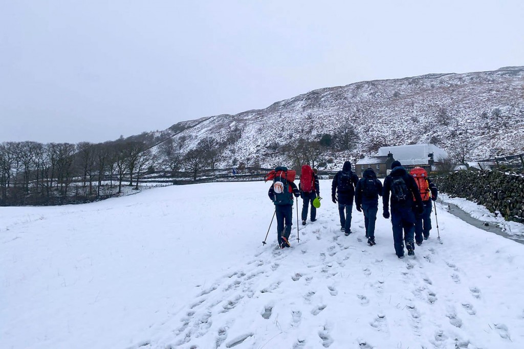 The walkers were able to make their way to the valley with rescuers. Photo: Wasdale MRT